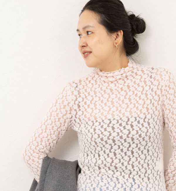 NOLLEY'S sophi「ウォッシャブル起毛ストレッチレースロンT」|Tシャツ・カットソー|