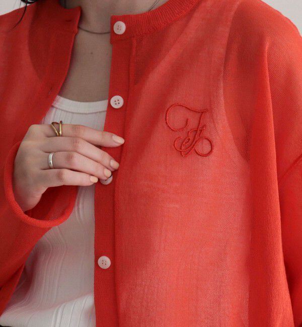 fredy emue「刺繍入りシアーニットカーディガン」|カーディガン|