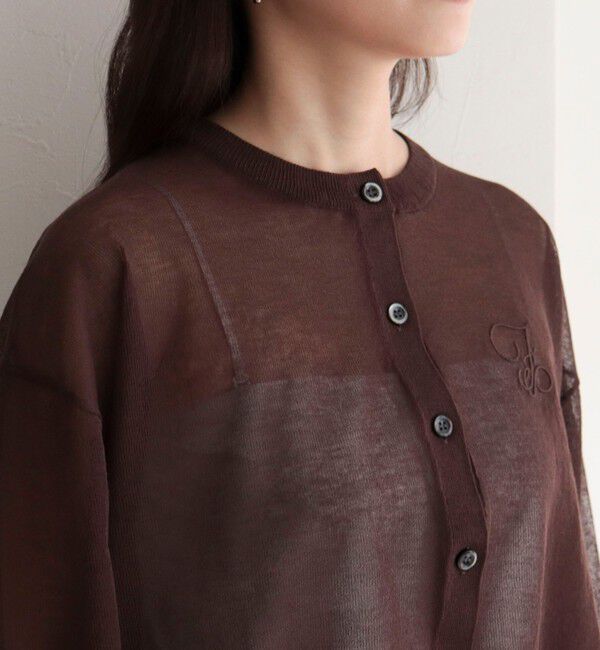 fredy emue「刺繍入りシアーニットカーディガン」|カーディガン|