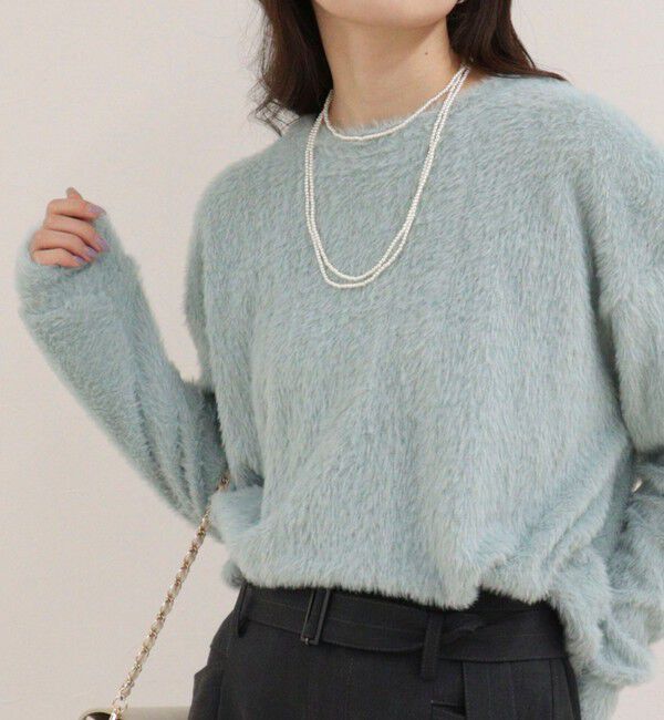 fredy emue「シャギー裾タックプルオーバー」|Tシャツ・カットソー|グレイッシュブルー