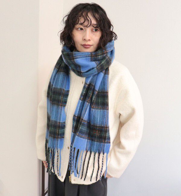 fredy emue「ソフトタッチラインチェックマフラー」|ストール|