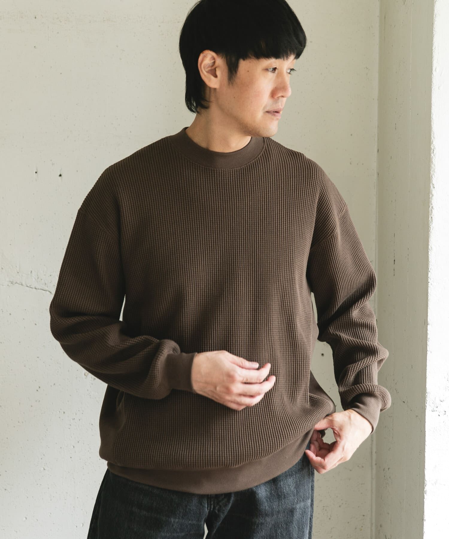 URBAN RESEARCH DOORS「『UR TECH』ワッフルロングスリーブTシャツ」|Tシャツ・カットソー|