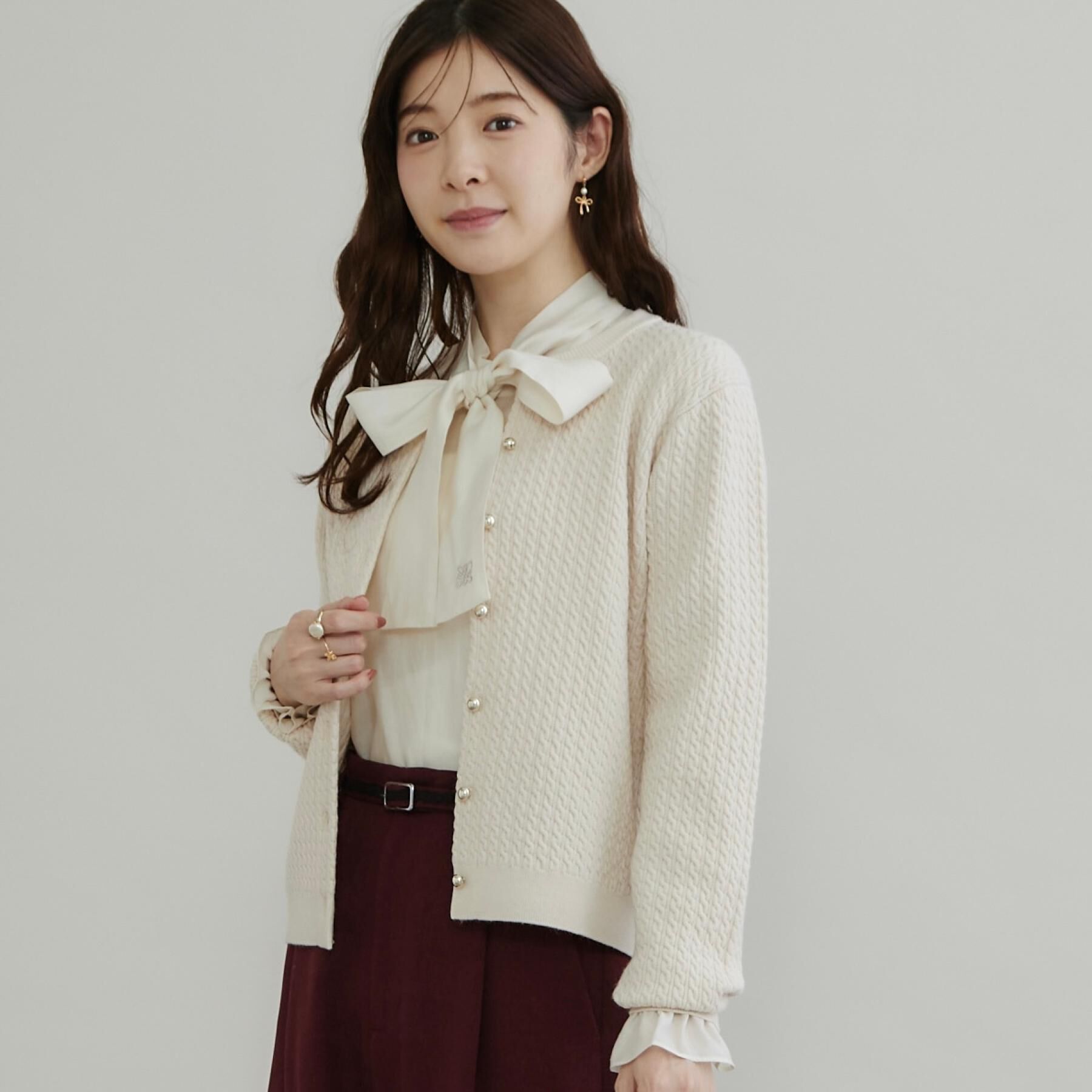 Couture broach「【通勤にも休日にも】ケーブル カーディガン」|カーディガン|
