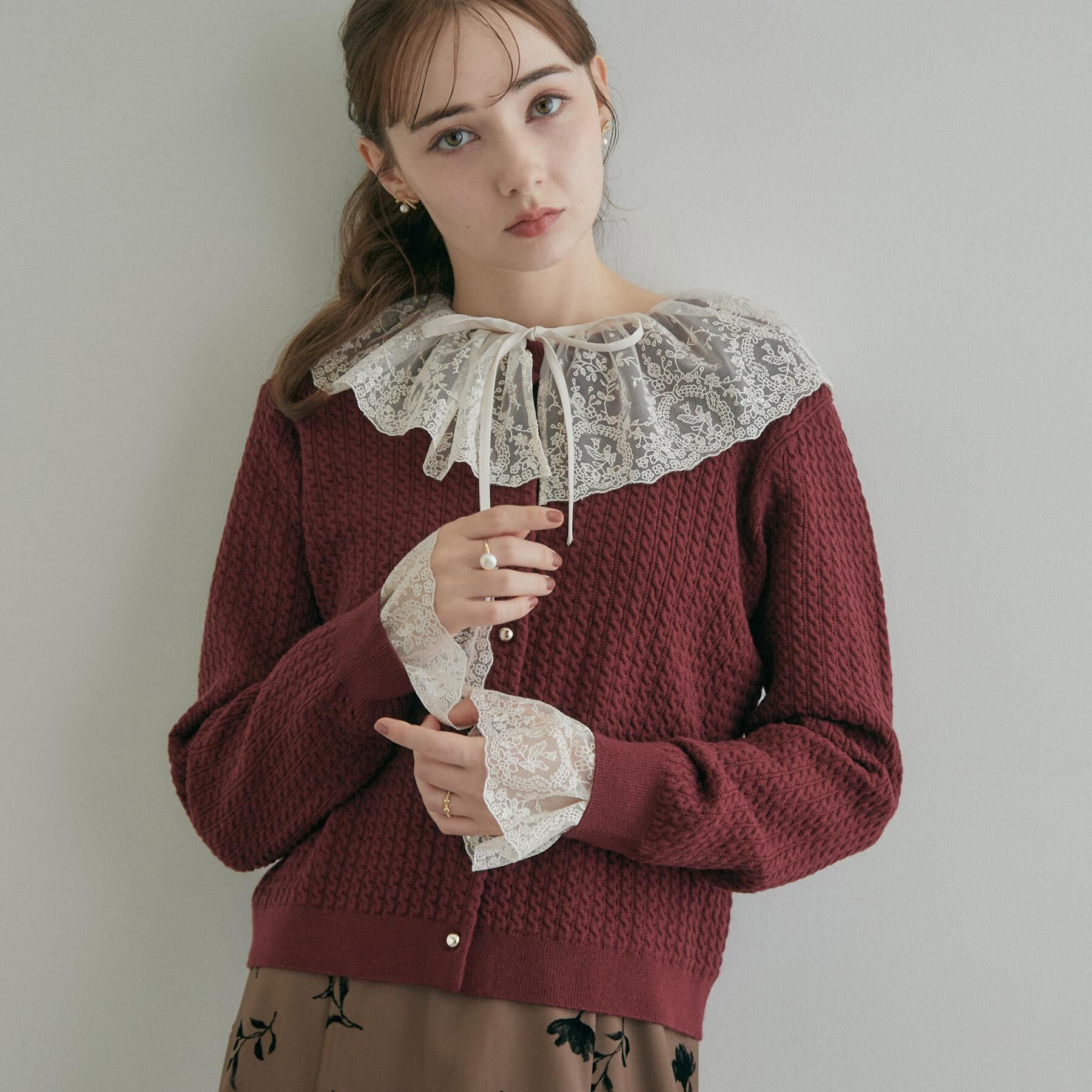 Couture broach「【通勤にも休日にも】ケーブル カーディガン」|カーディガン|
