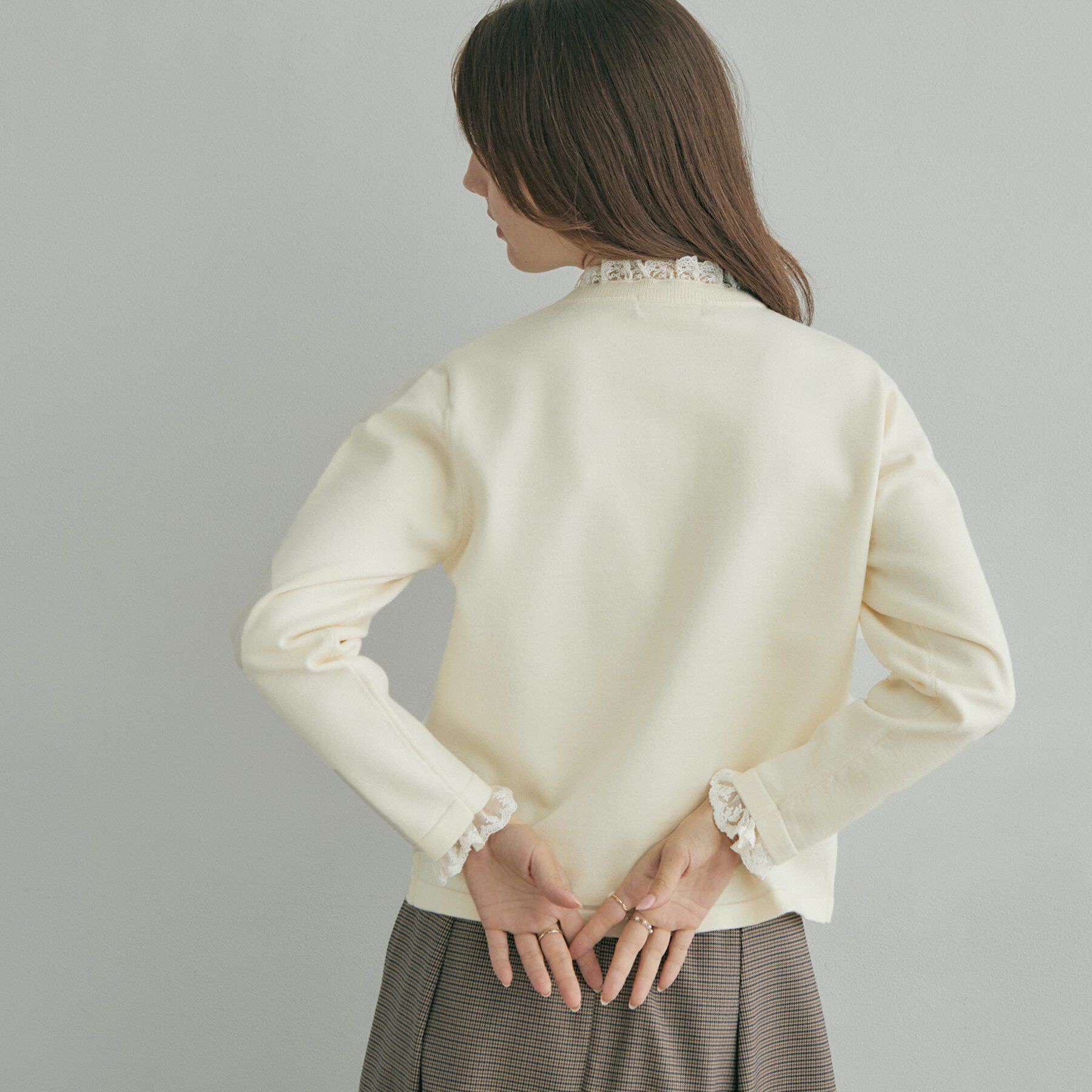 Couture broach「【一枚で華やぐ】レースフリル カーディガン」|カーディガン|