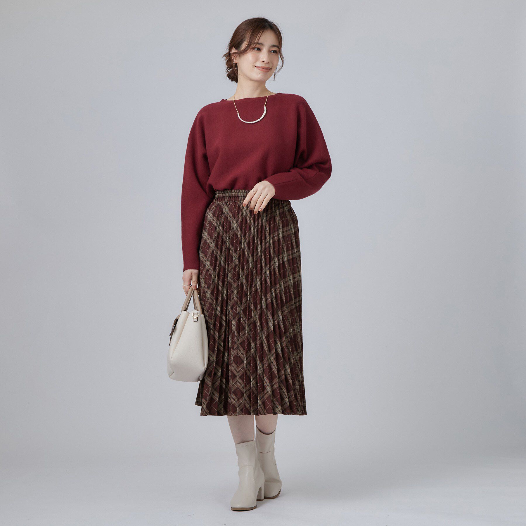 SHOO･LA･RUE「【着丈選べる】バイヤスチェックプリーツスカート」|スカート|