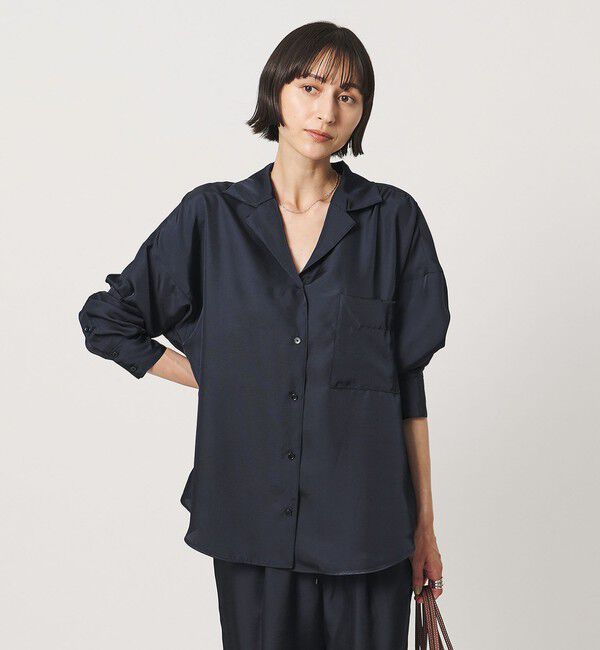 UNITED ARROWS「シルクライク オープンカラー シャツ ‐ウォッシャブル‐」|シャツ・ブラウス|
