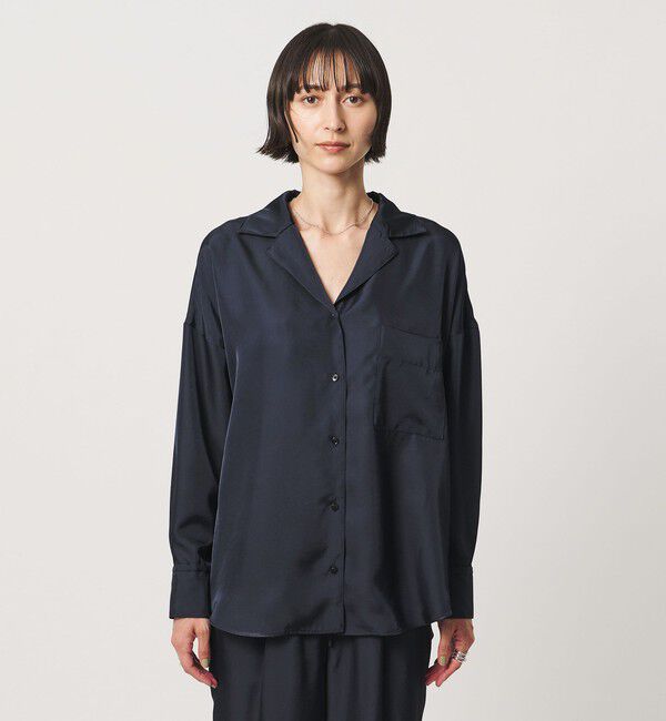 UNITED ARROWS「シルクライク オープンカラー シャツ ‐ウォッシャブル‐」|シャツ・ブラウス|