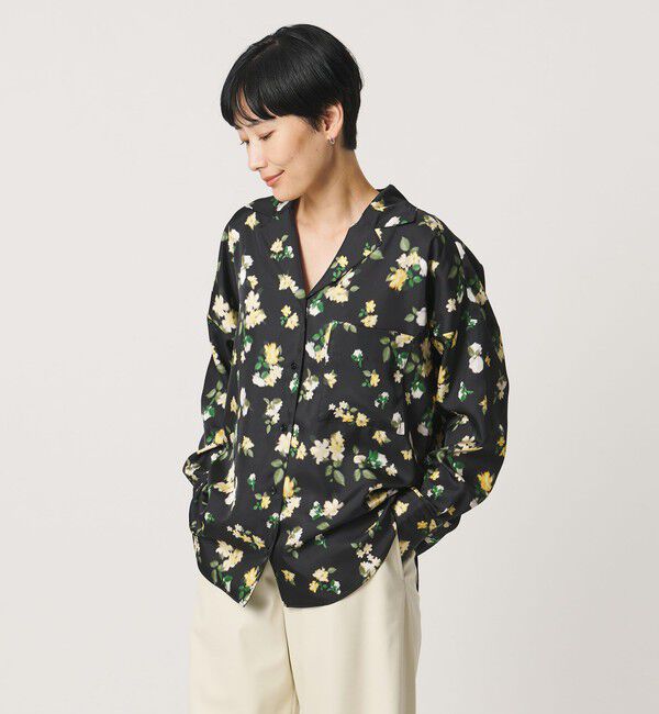 UNITED ARROWS「シルクライク オープンカラー シャツ ‐ウォッシャブル‐」|シャツ・ブラウス|