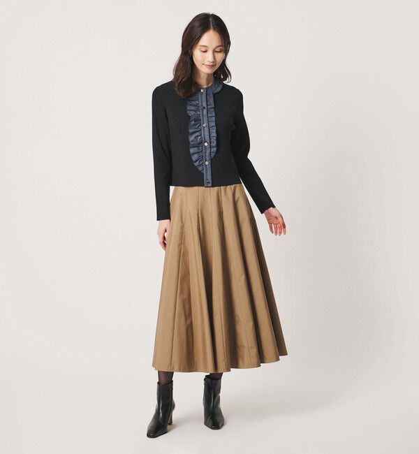UNITED ARROWS「デニムライク フリル カーディガン ‐ウォッシャブル‐」|カーディガン|