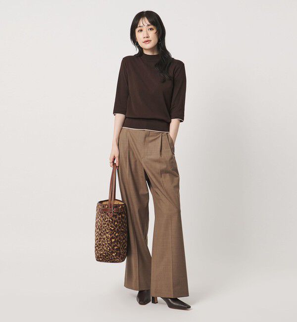 UNITED ARROWS「５分袖 ミニ ハイネック ニット ‐ウォッシャブル‐」|ニット・セーター|