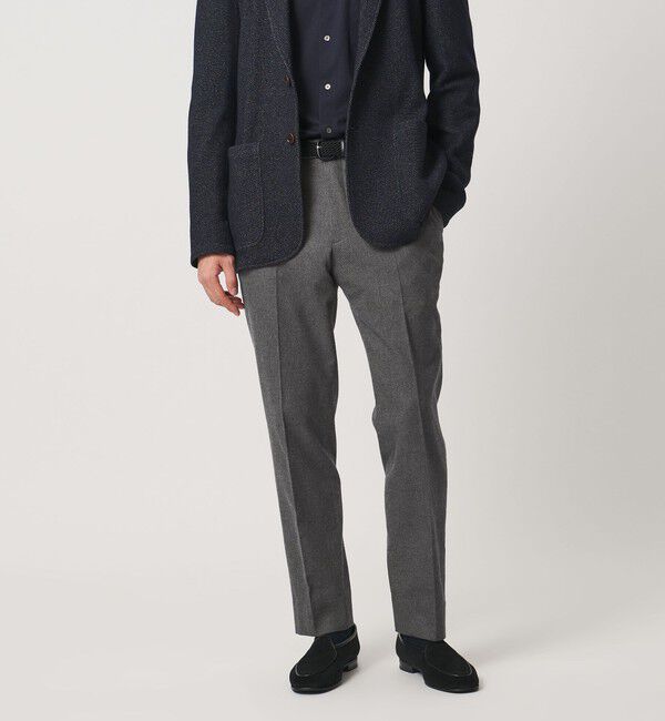 UNITED ARROWS「バーズアイ サイドエクステンド ノープリーツ スラックス COMFORT EASY-MODEL ウォッシャブル ヨコストレッ」|スラックス|