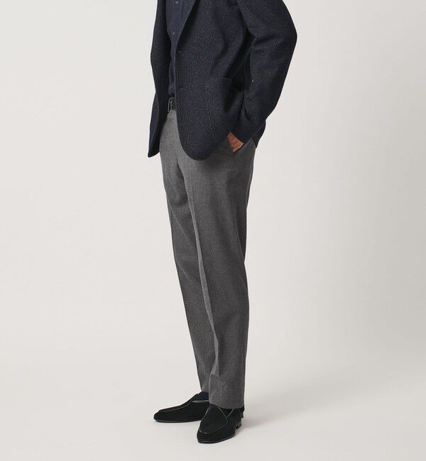 UNITED ARROWS「バーズアイ サイドエクステンド ノープリーツ スラックス COMFORT EASY-MODEL ウォッシャブル ヨコストレッ」|スラックス|