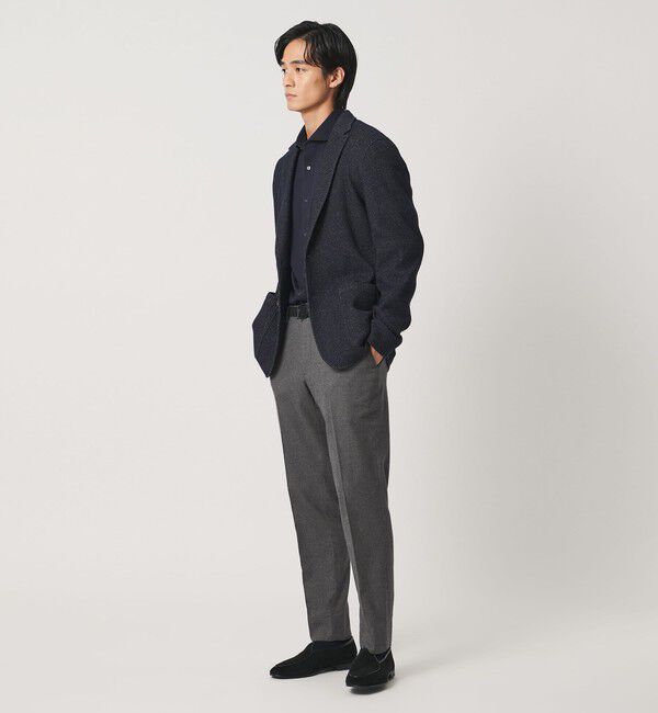 UNITED ARROWS「バーズアイ サイドエクステンド ノープリーツ スラックス COMFORT EASY-MODEL ウォッシャブル ヨコストレッ」|スラックス|