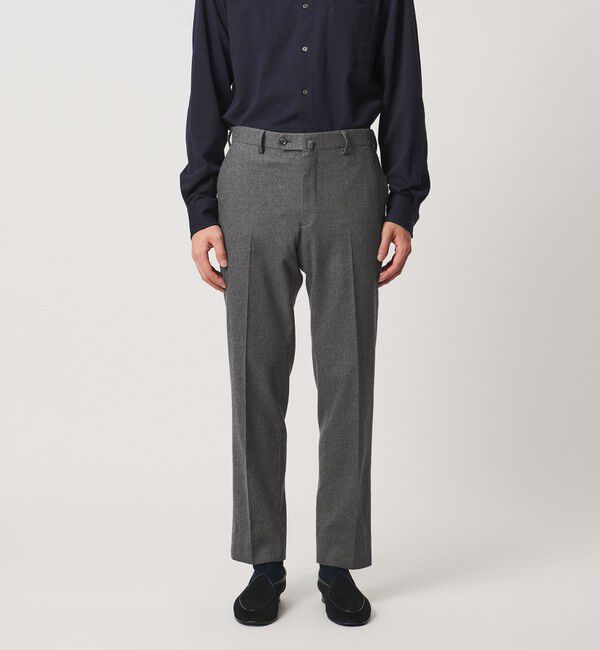 UNITED ARROWS「バーズアイ サイドエクステンド ノープリーツ スラックス COMFORT EASY-MODEL ウォッシャブル ヨコストレッ」|スラックス|
