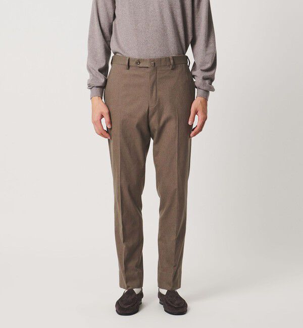 UNITED ARROWS「バーズアイ サイドエクステンド ノープリーツ スラックス COMFORT EASY-MODEL ウォッシャブル ヨコストレッ」|スラックス|