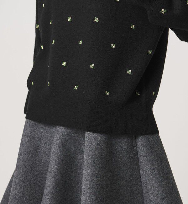 UNITED ARROWS「エンブロイダリー クルーネック ニット」|ニット・セーター|