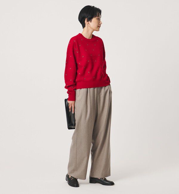 UNITED ARROWS「エンブロイダリー クルーネック ニット」|ニット・セーター|
