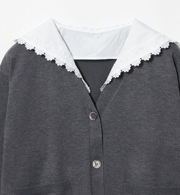 UNITED ARROWS「2WAY レース セーラー ニット カーディガン」|カーディガン|
