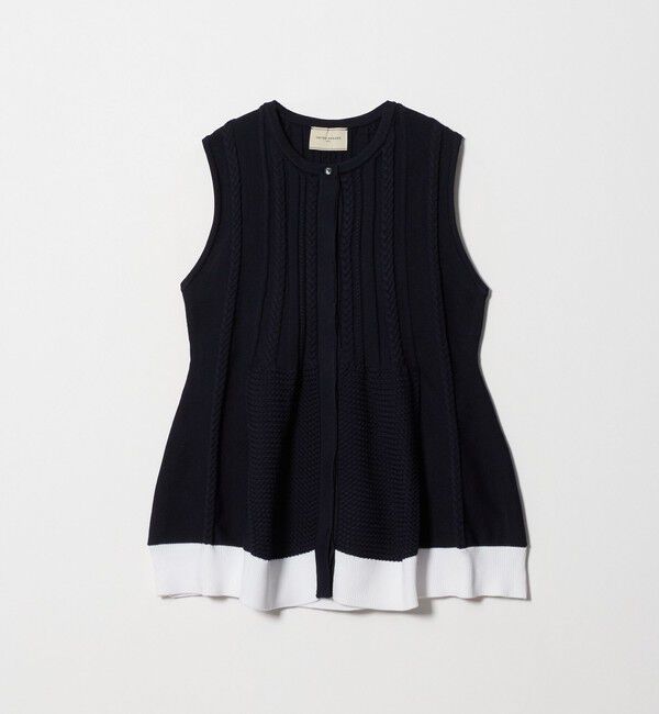 UNITED ARROWS「ペプラム ケーブル ベスト」|ベスト・ジレ|NAVY