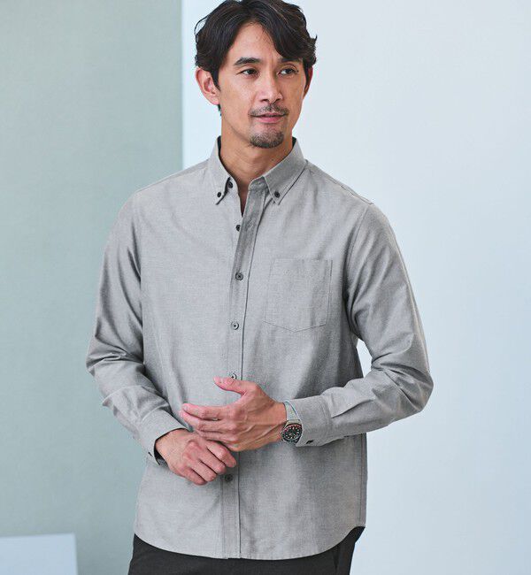 UNITED ARROWS green label relaxing「【WEB限定】JUST fit デイリー オックスフォード ボタンダウン シャツ」|シャツ・ブラウス|BLACK