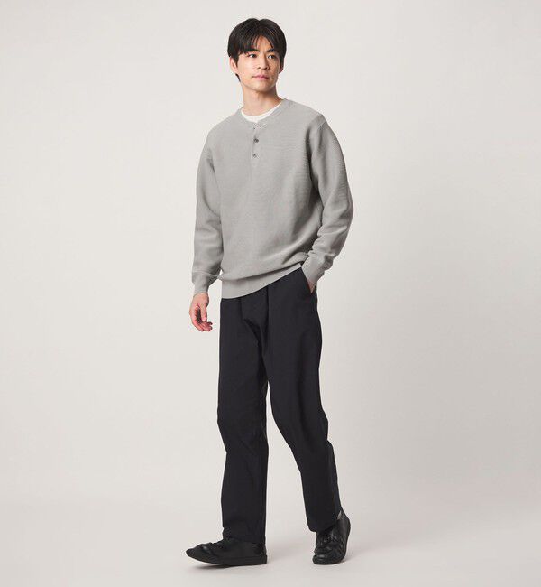 UNITED ARROWS green label relaxing「【WEB限定】ガーター編み ヘンリーネック ニット」|ニット・セーター|
