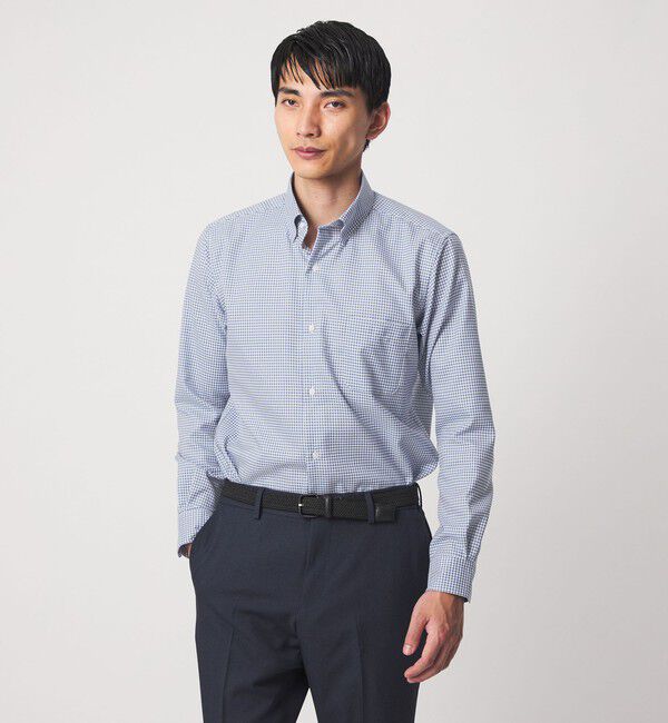 UNITED ARROWS green label relaxing「エブリット コットンオックス ギンガムチェック スナップ ボタンダウン シャツ -イージーアイロン-」|シャツ・ブラウス|COBALT
