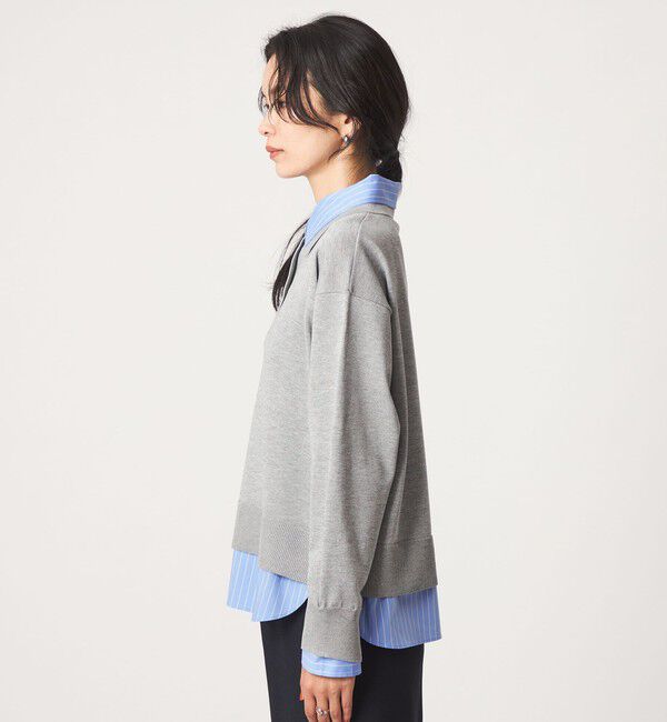 UNITED ARROWS green label relaxing「2WAY  スキッパー シャツ プルオーバー ニット」|ニット・セーター|