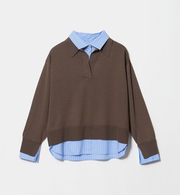 UNITED ARROWS green label relaxing「2WAY  スキッパー シャツ プルオーバー ニット」|ニット・セーター|