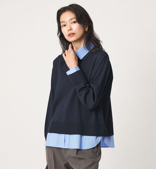 UNITED ARROWS green label relaxing「2WAY  スキッパー シャツ プルオーバー ニット」|ニット・セーター|