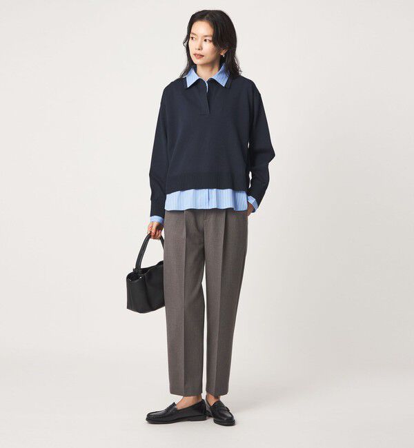 UNITED ARROWS green label relaxing「2WAY  スキッパー シャツ プルオーバー ニット」|ニット・セーター|