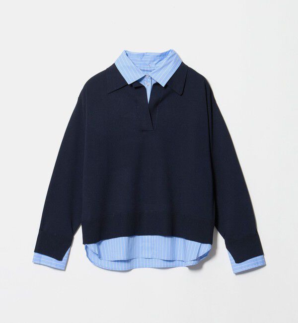 UNITED ARROWS green label relaxing「2WAY  スキッパー シャツ プルオーバー ニット」|ニット・セーター|