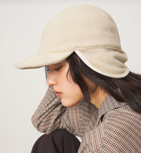 UNITED ARROWS green label relaxing「【別注】＜Marmot＞フリース イヤーフラップ キャップ / 耳当て付き」|キャップ・キャスケット|OFF WHITE