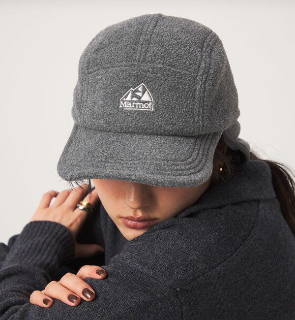 UNITED ARROWS green label relaxing「【別注】＜Marmot＞フリース イヤーフラップ キャップ / 耳当て付き」|キャップ・キャスケット|MD.GRAY