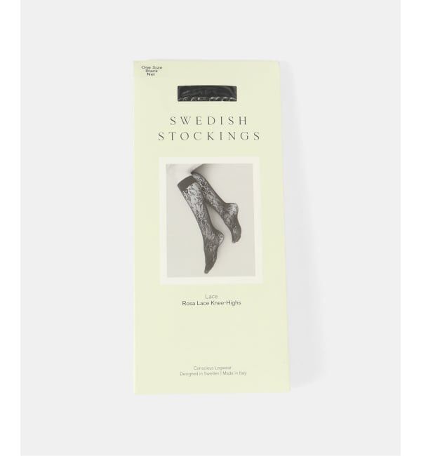 journal standard L'essage「SWEDISH STOCKINGS/スウェーディッシュ ストッキング ROSA LACE KNEE HIGHS ソックス」|ソックス|ブラック