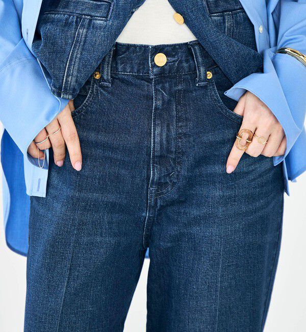 Rie Miller「【RM denim】スリットクロップドセンタープレスデニム」|デニム|