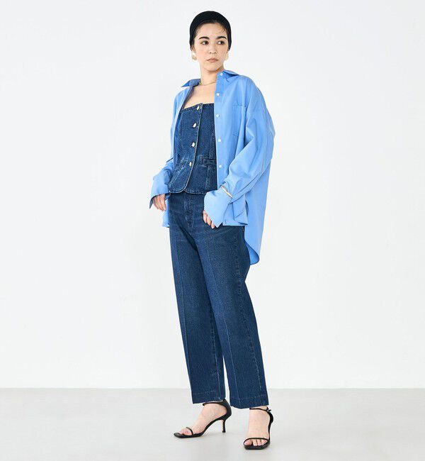 Rie Miller「【RM denim】スリットクロップドセンタープレスデニム」|デニム|