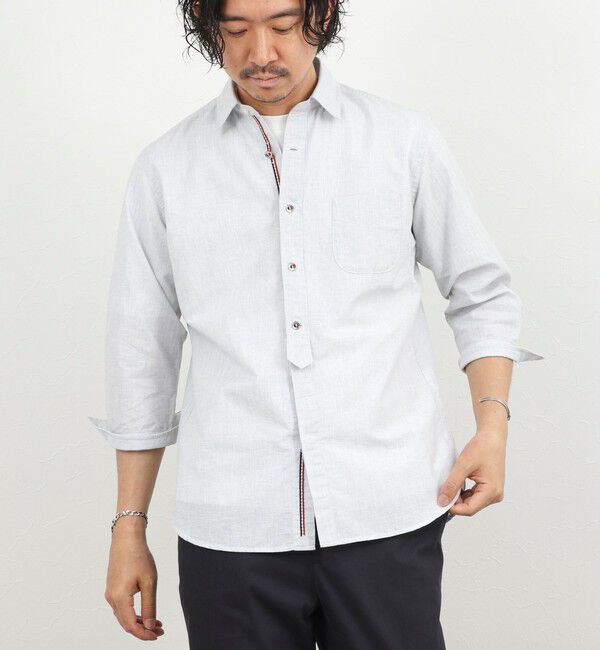 NOLLEY'S goodman「綿麻パラシュートボタン7分袖シャツ 26SS」|シャツ・ブラウス|