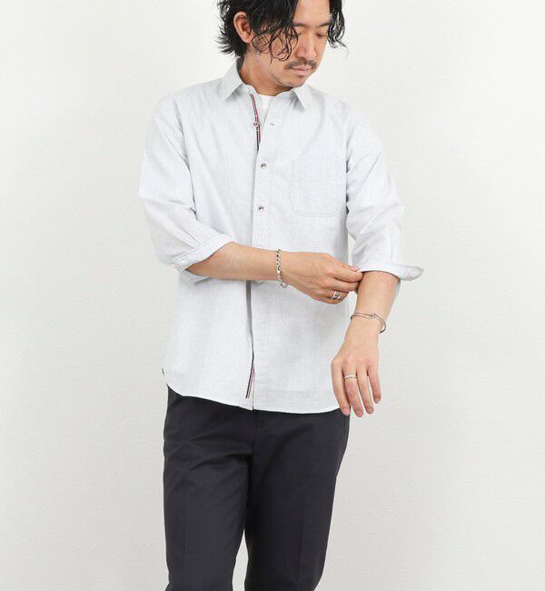 NOLLEY'S goodman「綿麻パラシュートボタン7分袖シャツ 26SS」|シャツ・ブラウス|