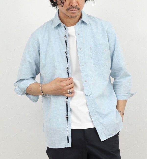 NOLLEY'S goodman「綿麻パラシュートボタン7分袖シャツ 26SS」|シャツ・ブラウス|