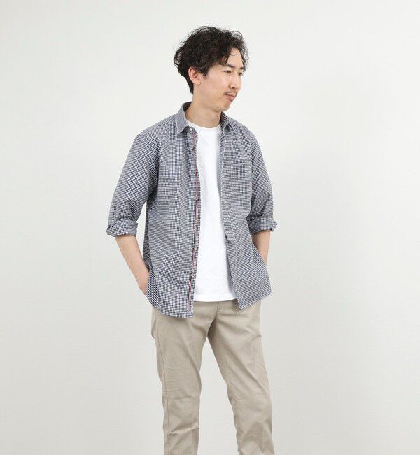NOLLEY'S goodman「綿麻パラシュートボタン7分袖シャツ 26SS」|シャツ・ブラウス|