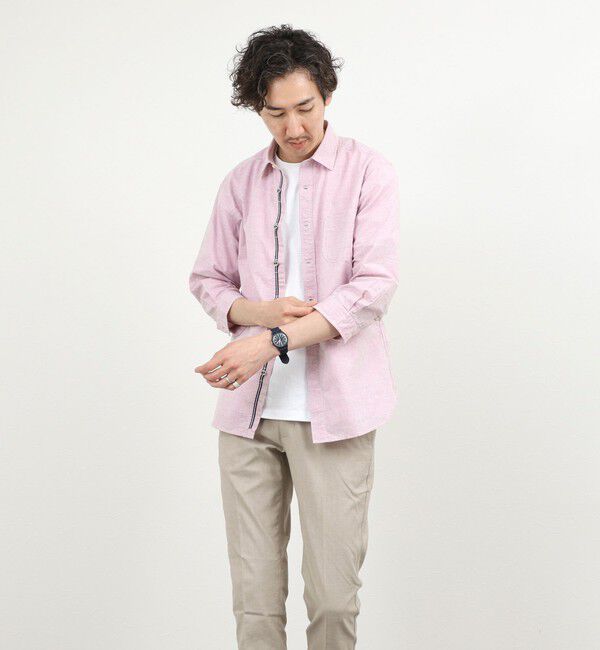 NOLLEY'S goodman「綿麻パラシュートボタン7分袖シャツ 26SS」|シャツ・ブラウス|