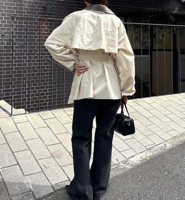 「【レザー取り外し可】レザーカラーミドルトレンチ」|その他|