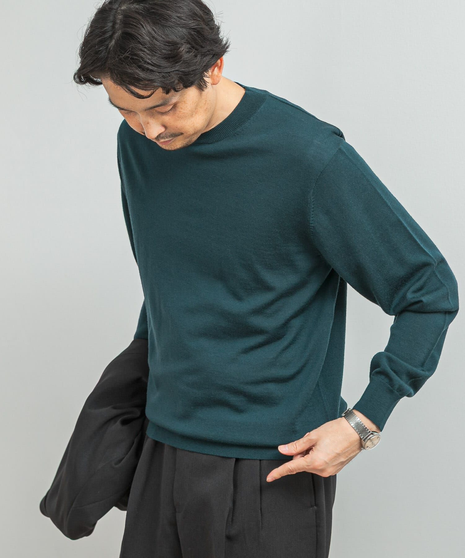 URBAN RESEARCH DOORS「LIFE STYLE TAILOR　マシンウォッシャブルハイゲージクルーニット」|シャツ・ブラウス|