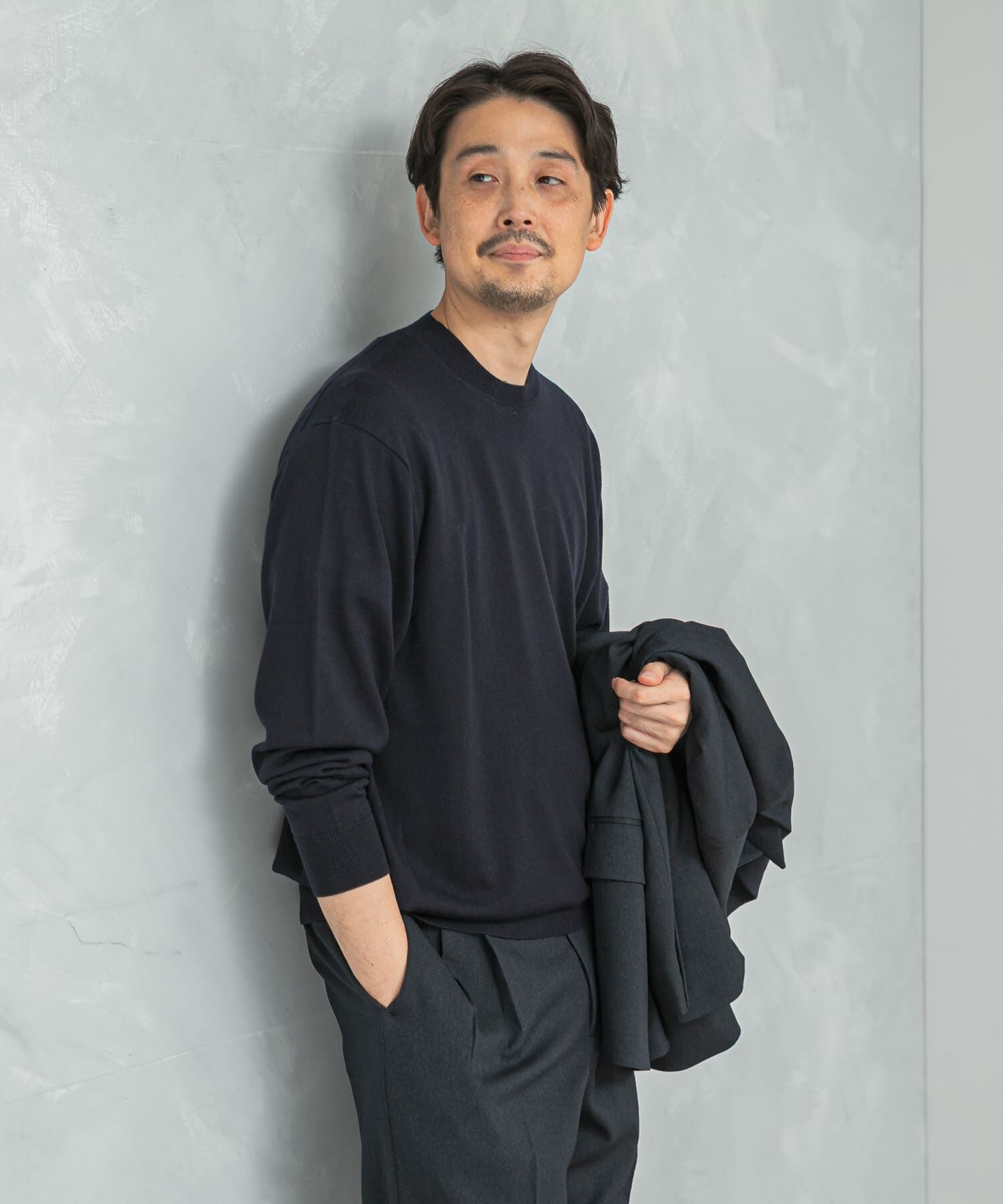 URBAN RESEARCH DOORS「LIFE STYLE TAILOR　マシンウォッシャブルハイゲージクルーニット」|シャツ・ブラウス|