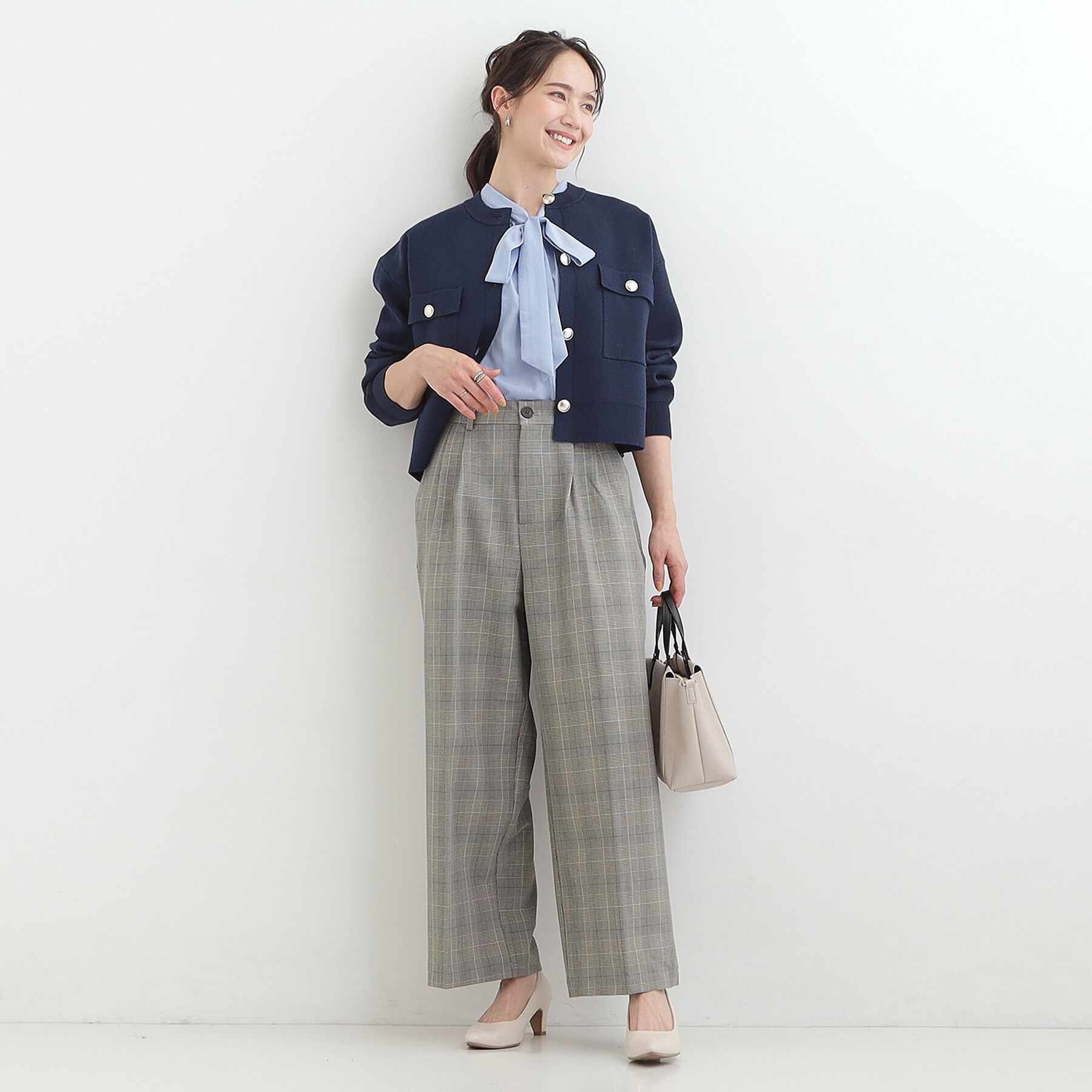 SHOO･LA･RUE「【洗濯機可/S-LL】すっきり上品きれい見え タックワイドパンツ」|その他|