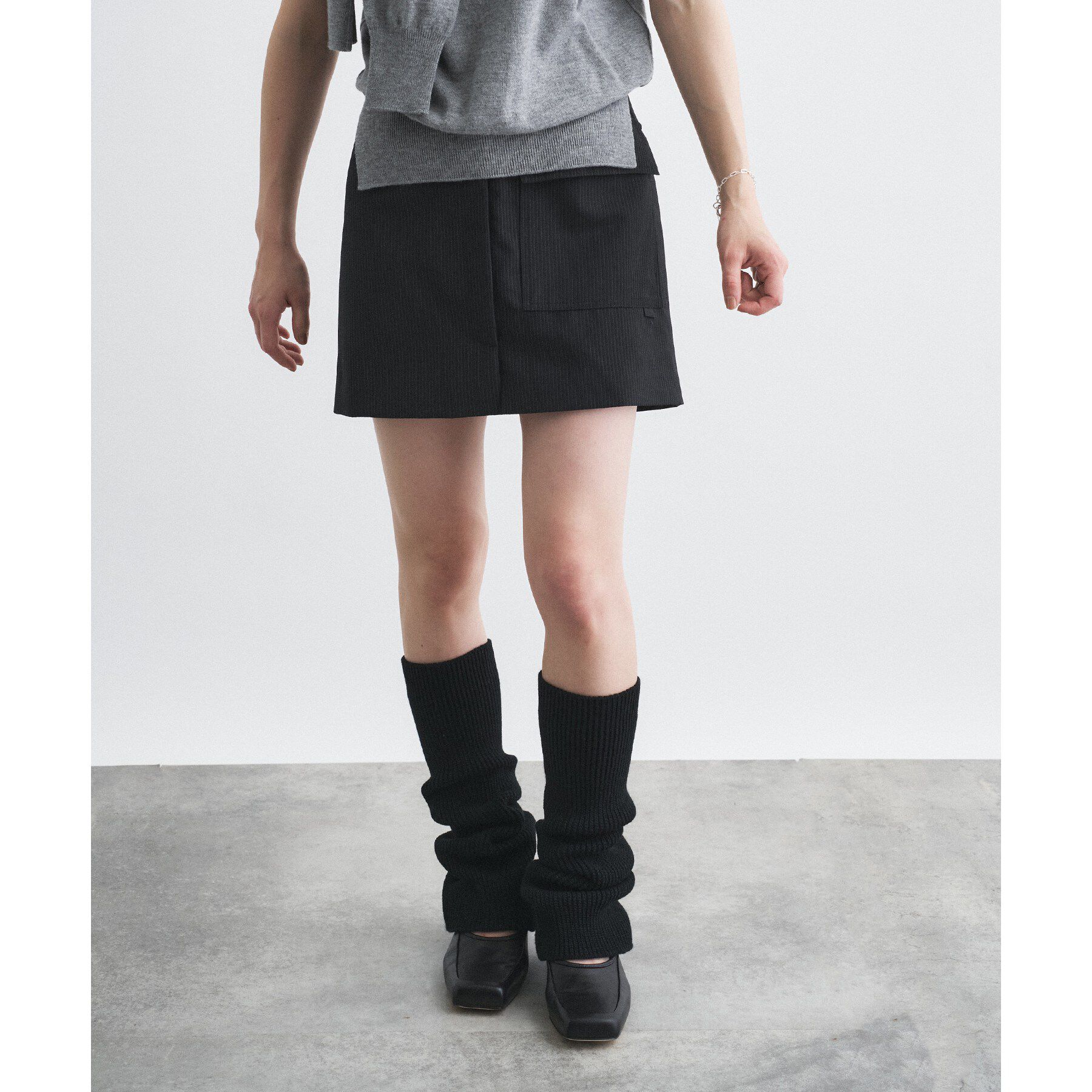 CODE A「piedi nudi｜RIB KNIT LEG WARMER」|レッグウォーマー|