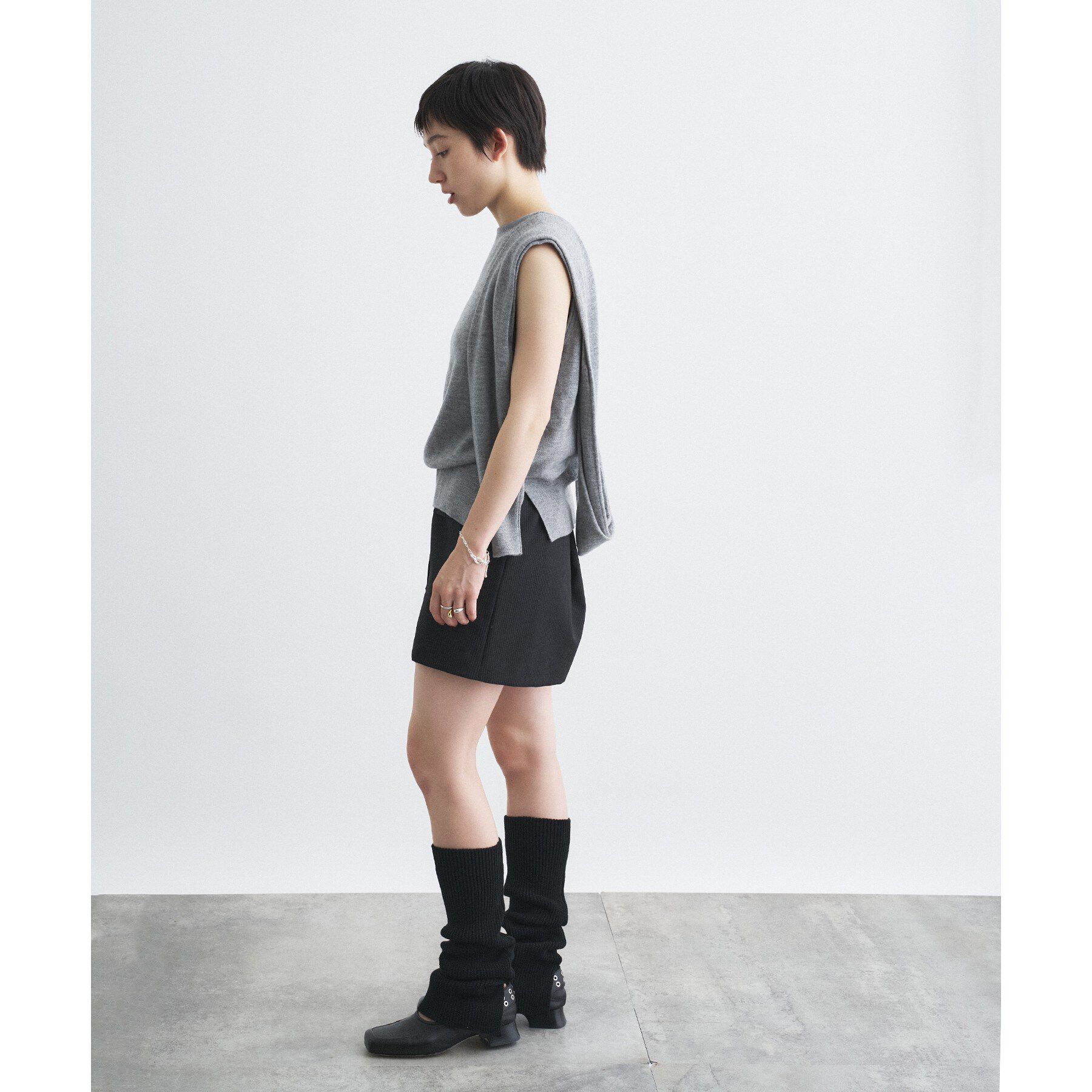 CODE A「piedi nudi｜RIB KNIT LEG WARMER」|レッグウォーマー|
