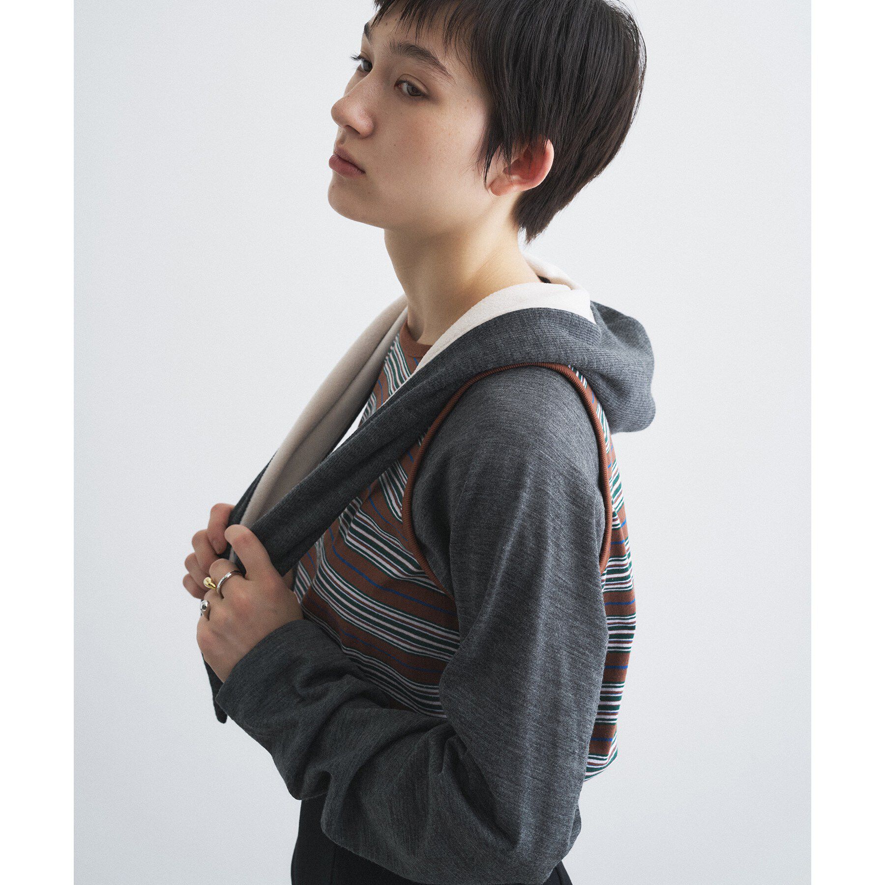 CODE A「Girls department Club｜FINE RIB CAP SCARF」|バンダナ・スカーフ|