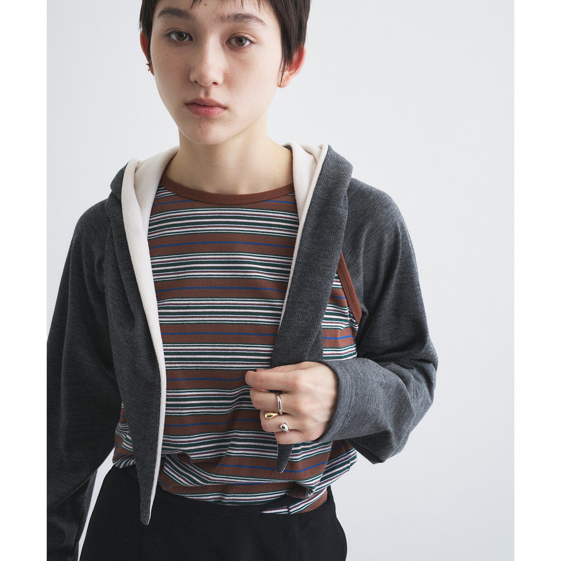 CODE A「Girls department Club｜FINE RIB CAP SCARF」|バンダナ・スカーフ|